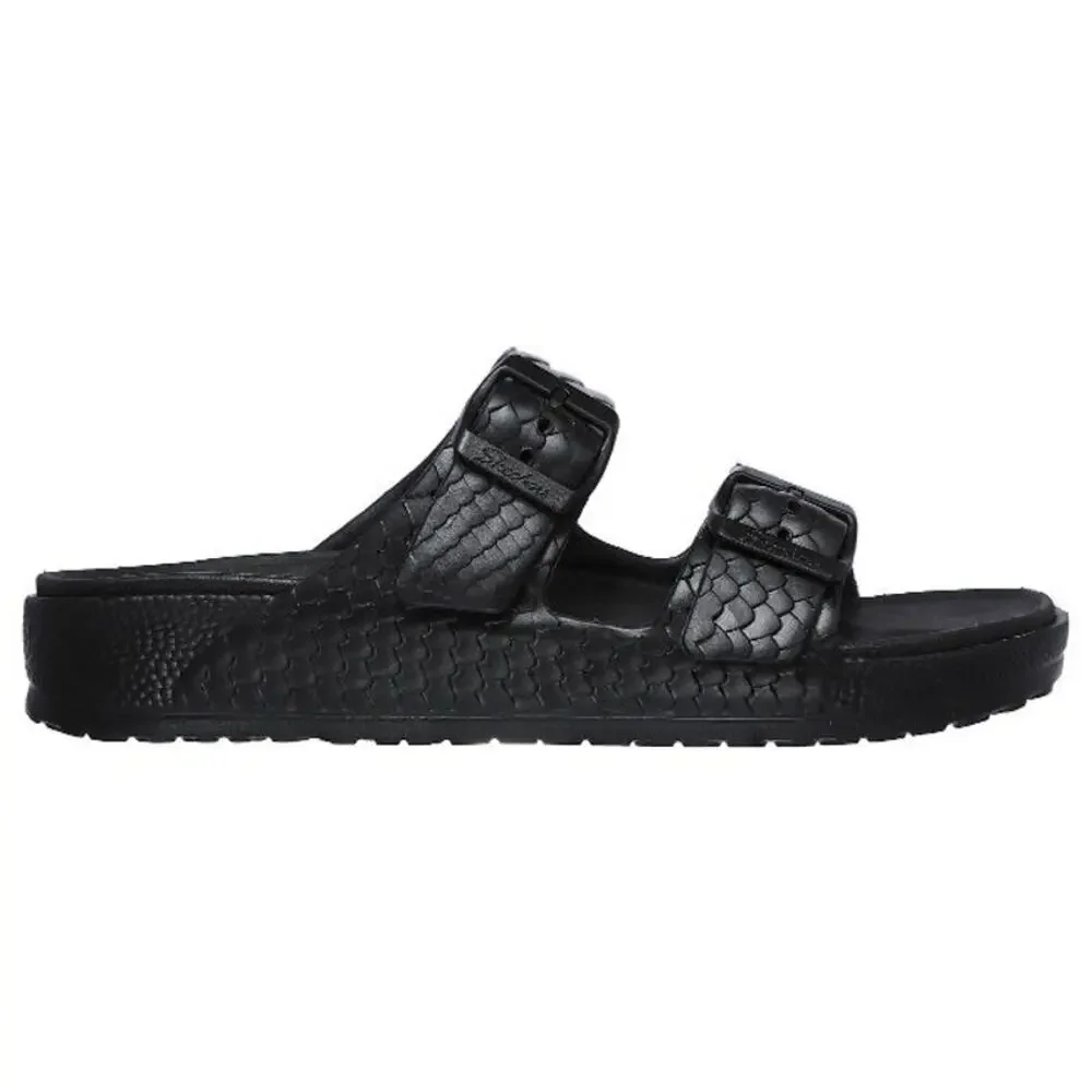 Skechers Women's Black Double Strap Slide Sandals - Picture 4 of 10